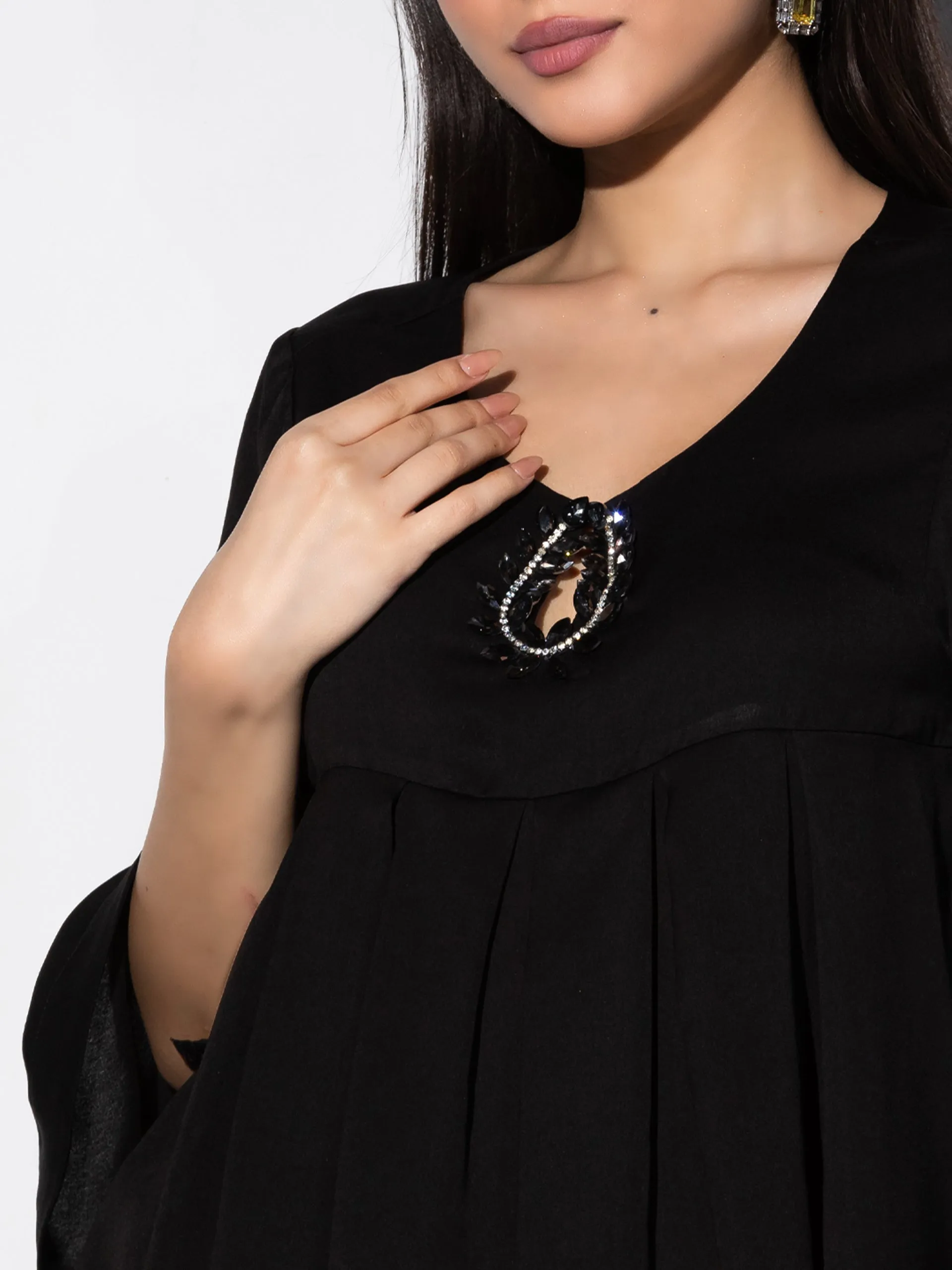 1 pc - Keyhole Black Korean Kurta Top