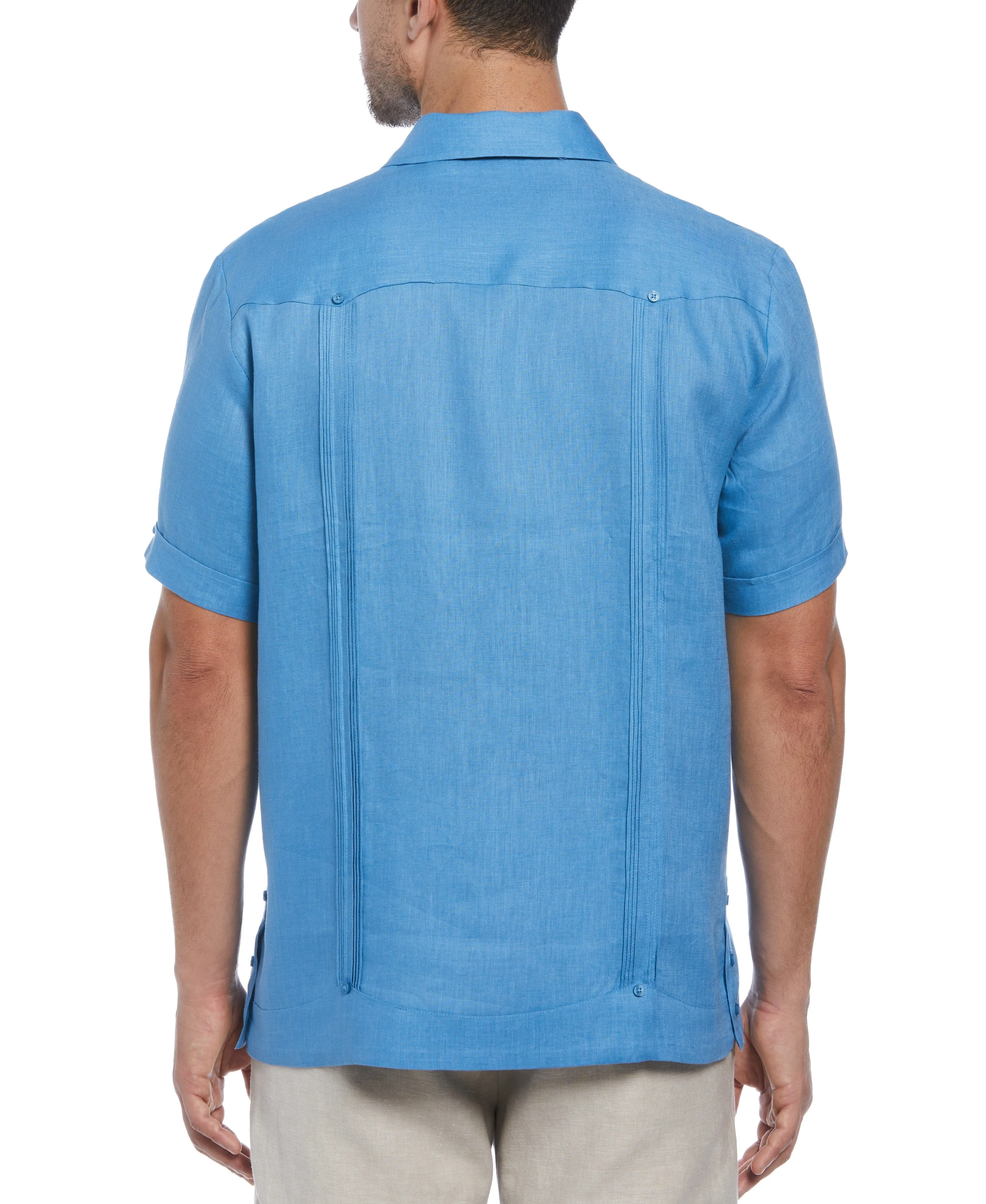100% Linen Classic Guayabera Shirt - Short Sleeve