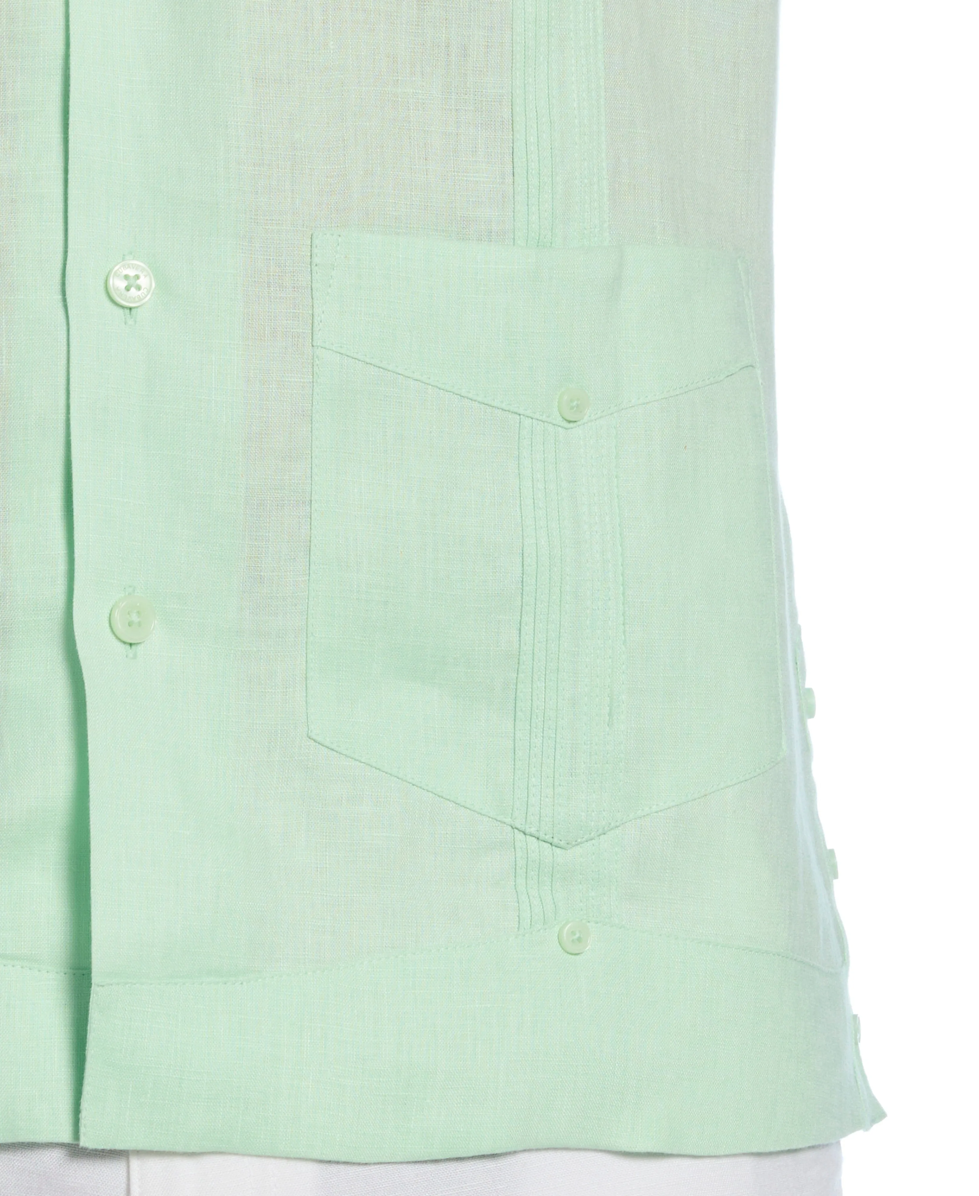 100% Linen Classic Guayabera Shirt - Short Sleeve