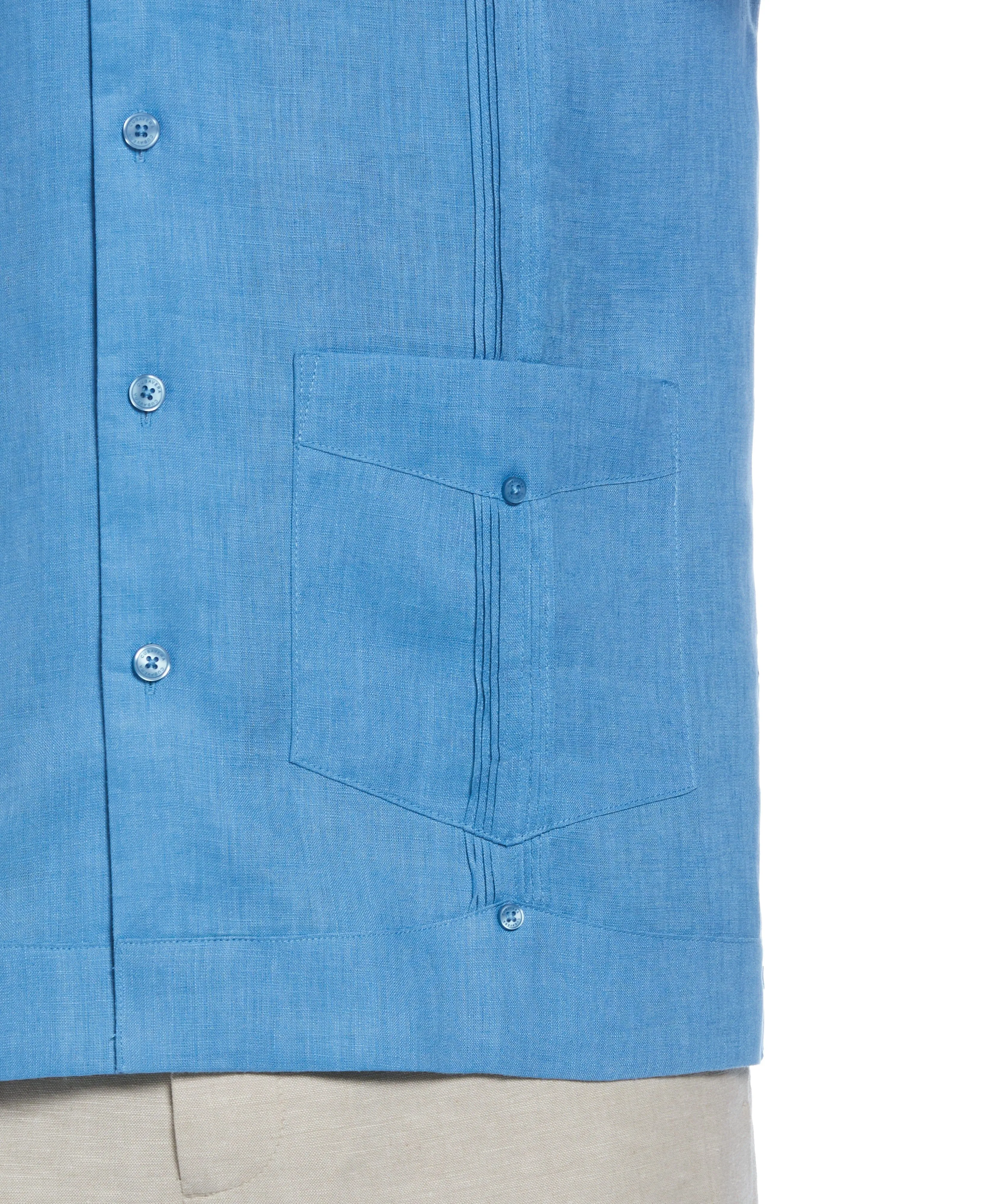 100% Linen Classic Guayabera Shirt - Short Sleeve