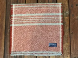 10253 Faribault Woolen Mills Weekender Stripe Wool Scarf Rust Silver Heather