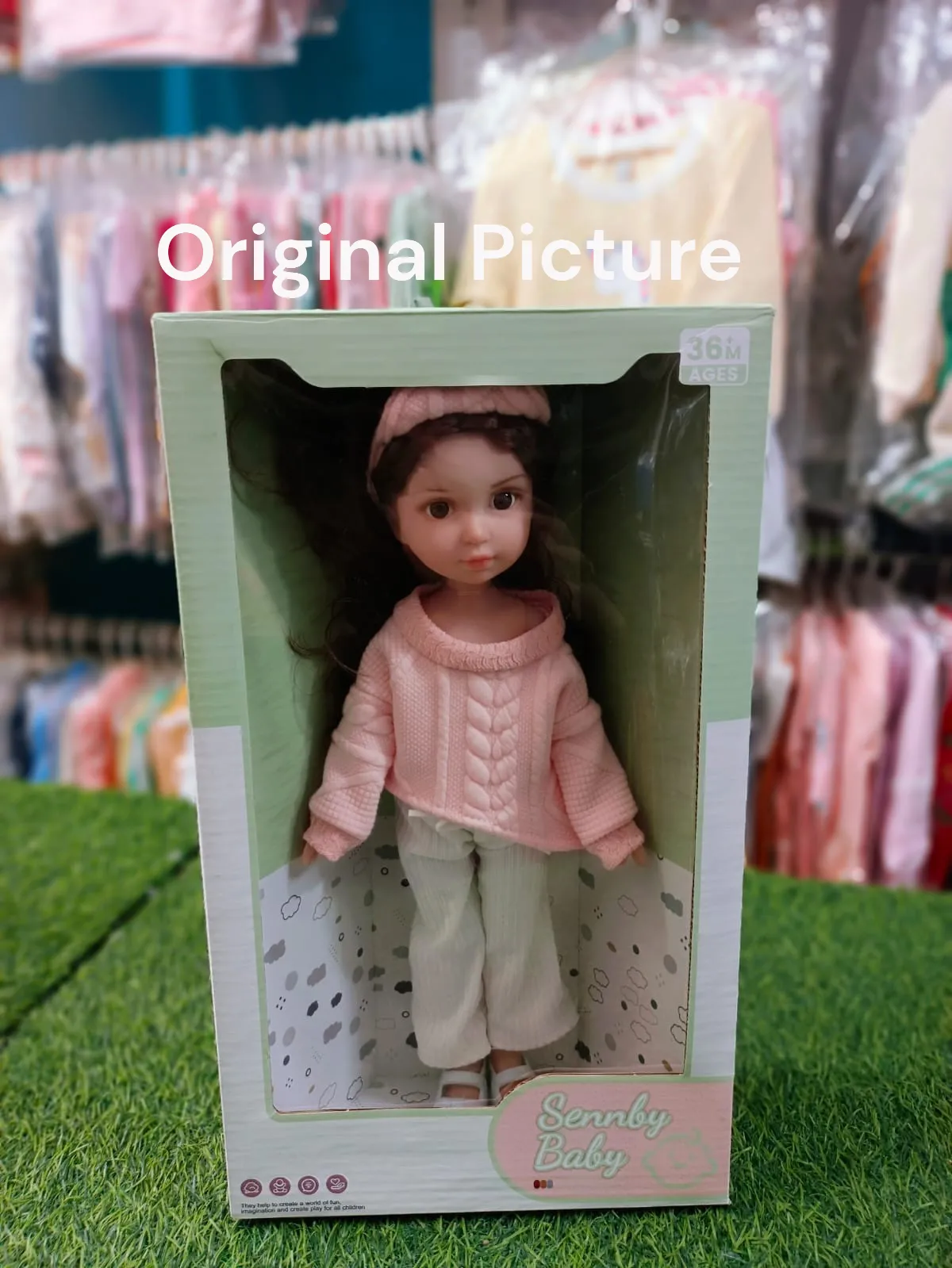14 Inch Cute Makeup Doll Charming Baby Doll in Cozy Pink Outfit