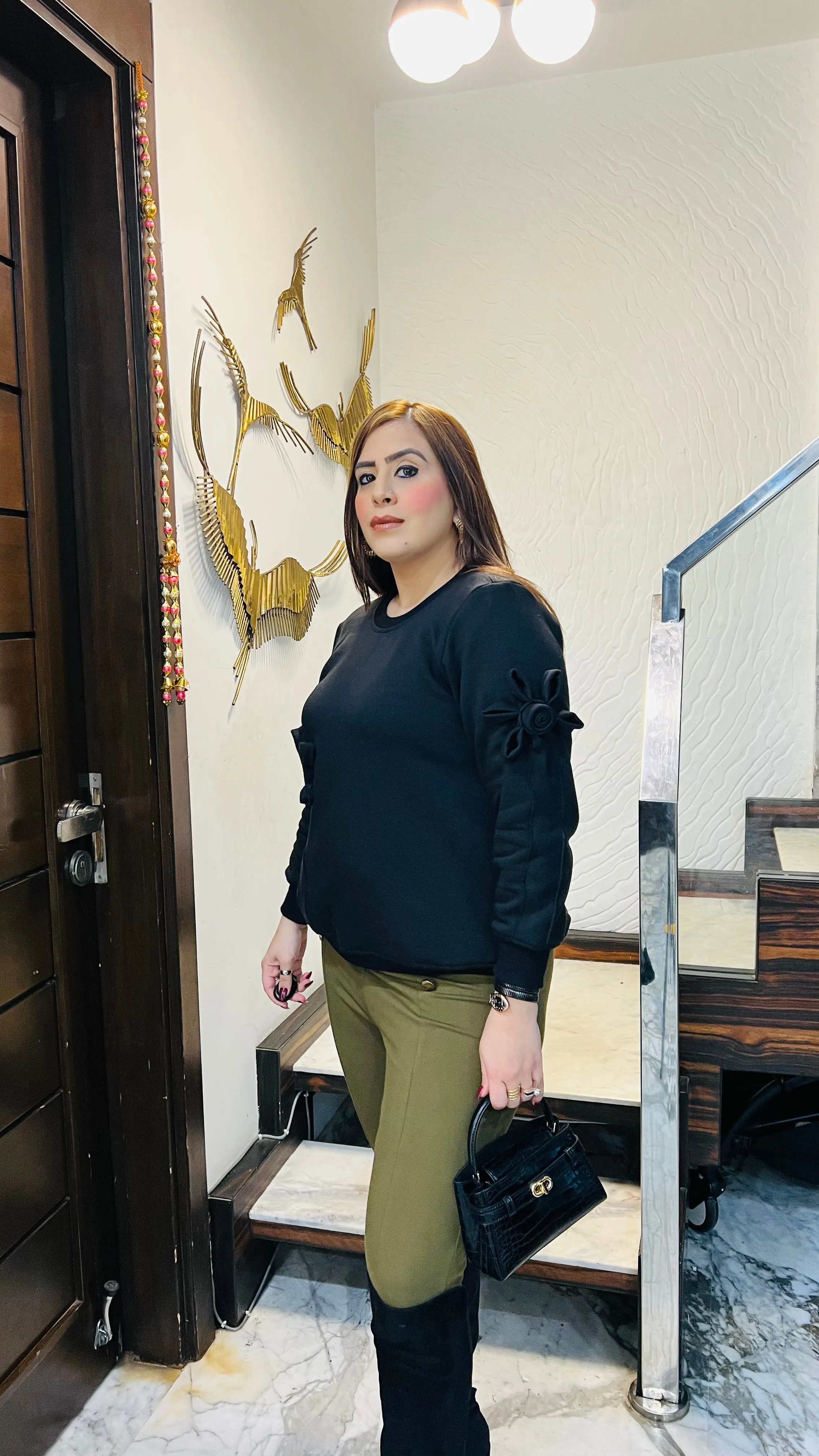 3D Flower Fleece Top