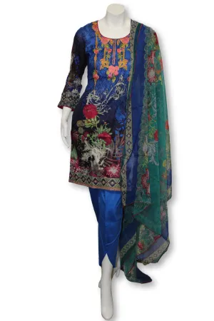 A32 Pakistani Indian Fine Design 3 Pcs Embroidered  Lawn Suit