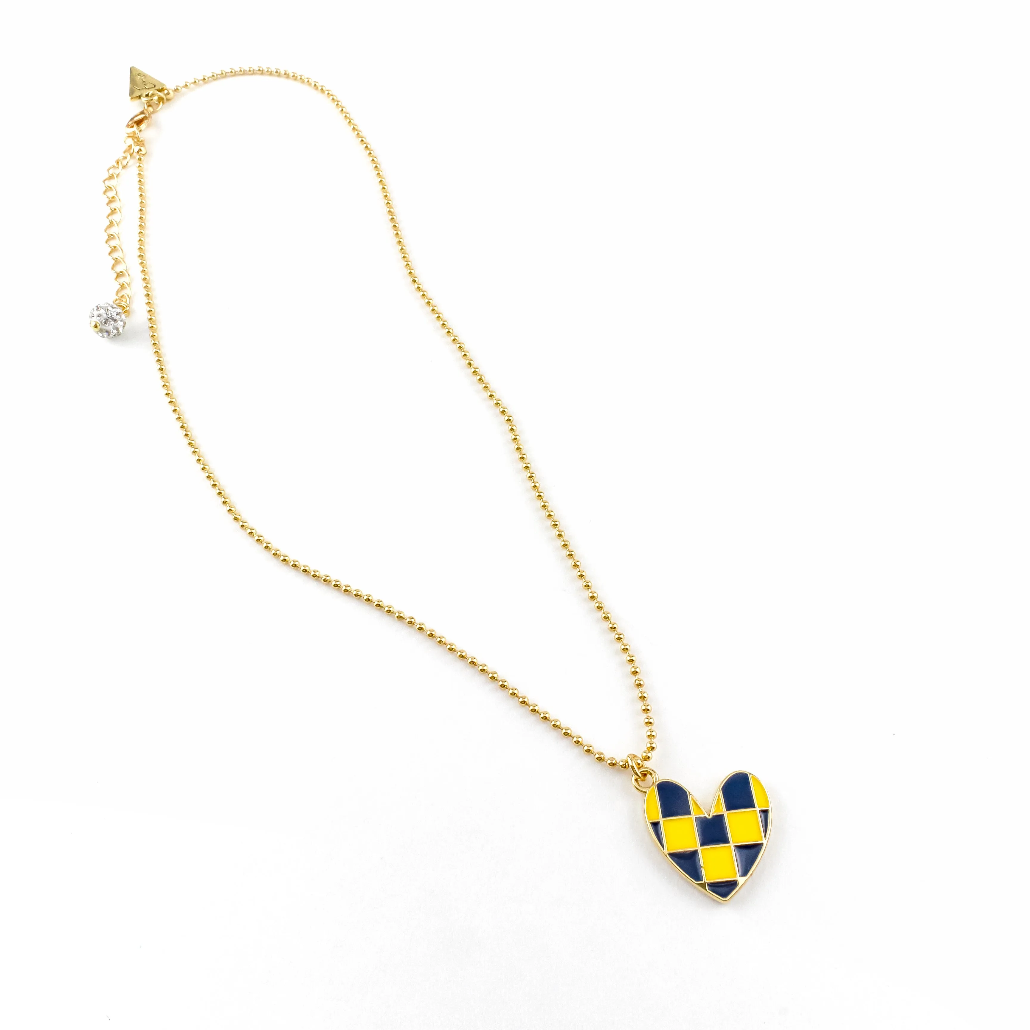 Aaron Checkered Heart Necklace