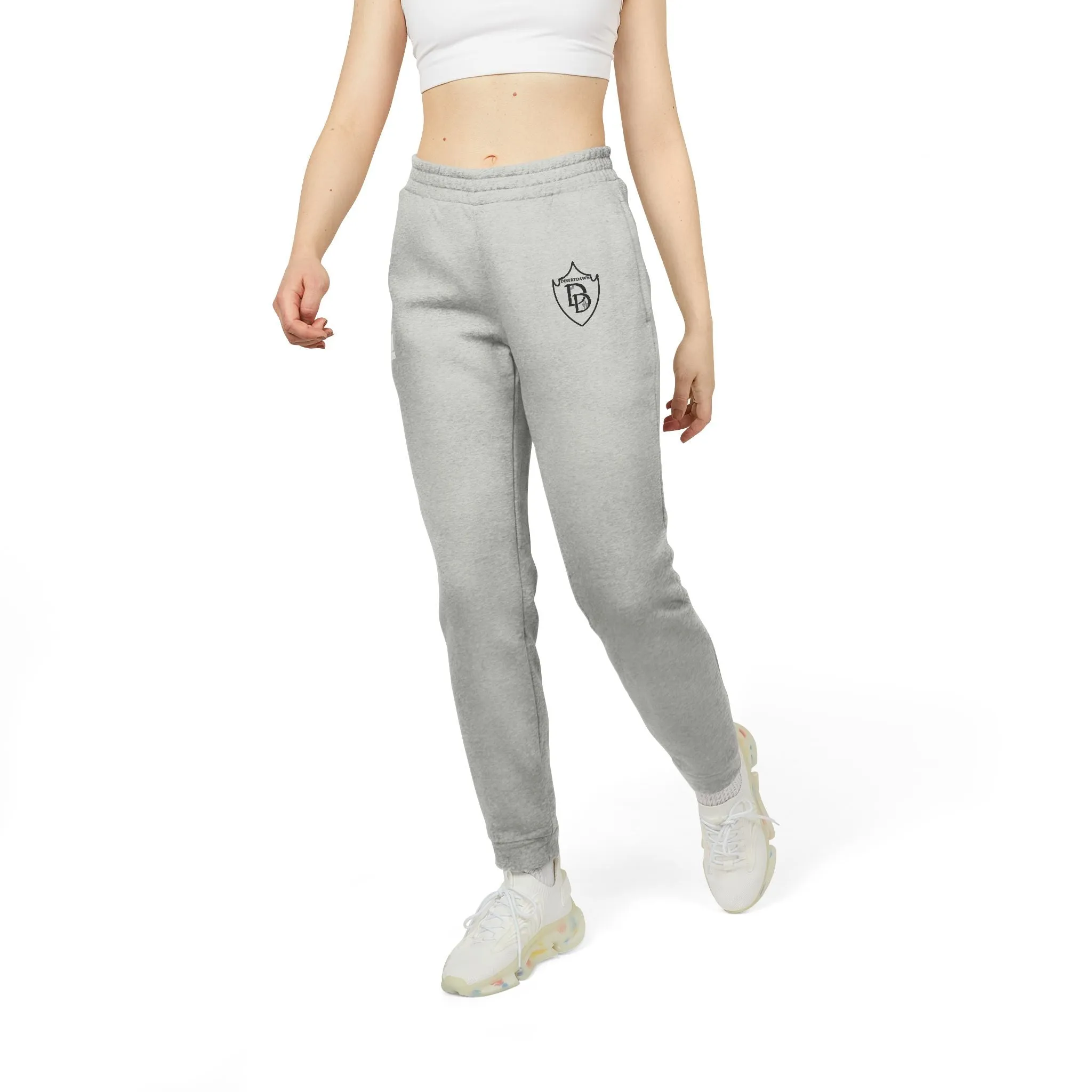 Adidas Fleece Joggers Desert Dawn Shield design