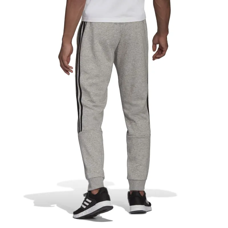 Adidas Mens Fleece Tapered Cuff 3-Stripes Pants