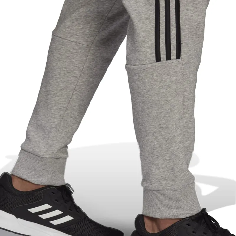Adidas Mens Fleece Tapered Cuff 3-Stripes Pants