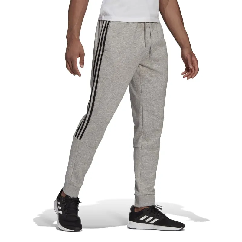 Adidas Mens Fleece Tapered Cuff 3-Stripes Pants