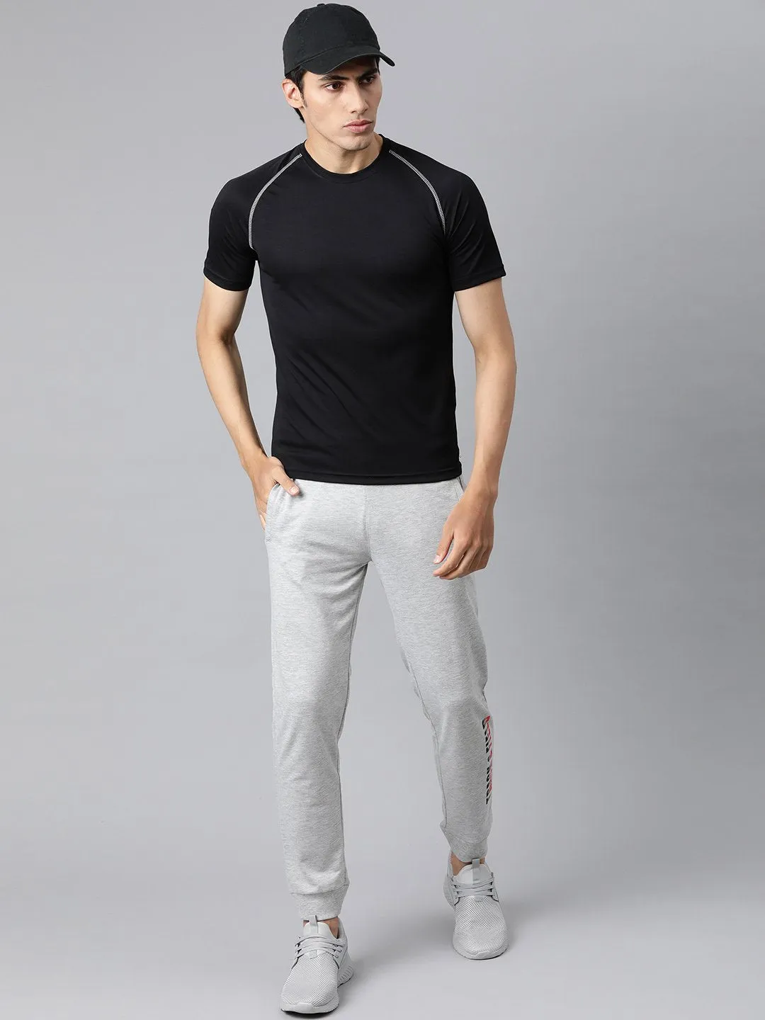 Alcis Men Grey Melange Solid Joggers