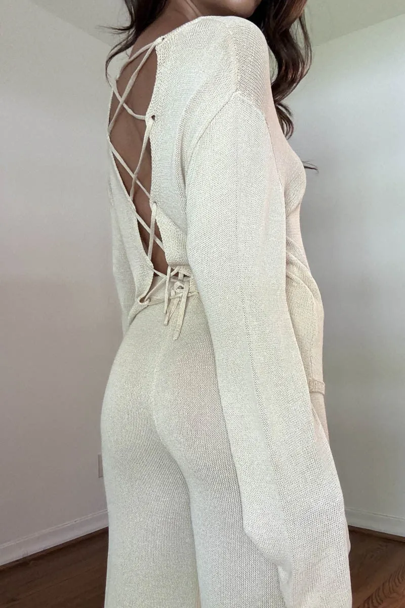 Amelia Tie-Back Sweater Top