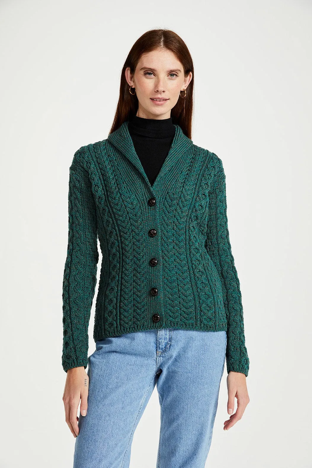 Aran Woollen Mills - B164 | women's wool cardigan with buttons