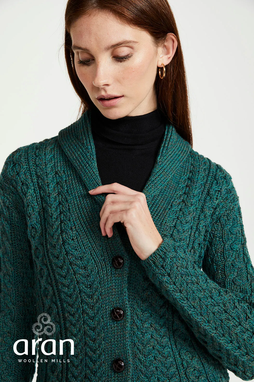 Aran Woollen Mills - B164 | women's wool cardigan with buttons