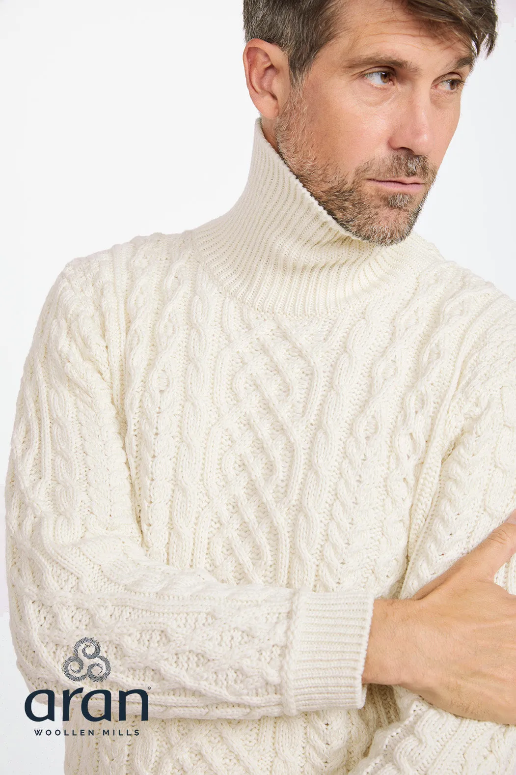 Aran Woollen Mills - B406 | sweater merino wool with turtleneck
