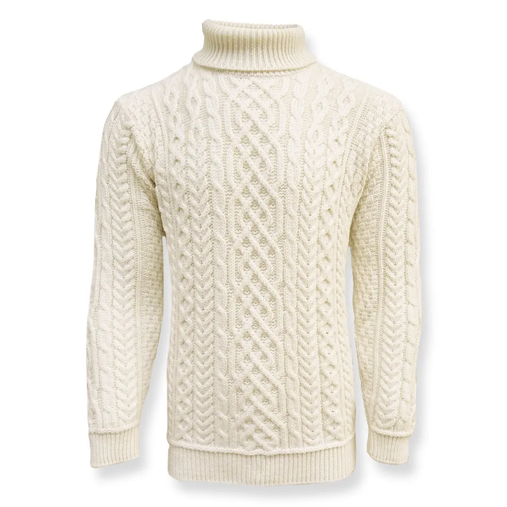 Aran Woollen Mills - B406 | sweater merino wool with turtleneck