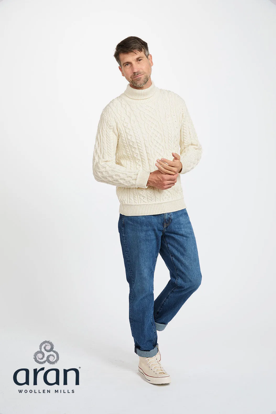 Aran Woollen Mills - B406 | sweater merino wool with turtleneck