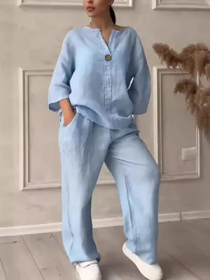 Avery™ - Cozy Casual Linen Co-Ord Set