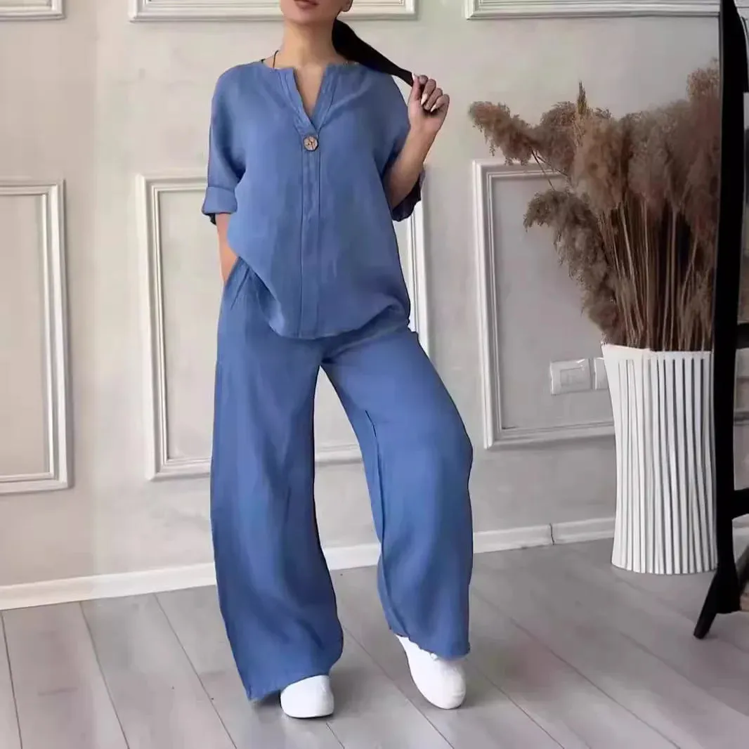 Avery™ - Cozy Casual Linen Co-Ord Set
