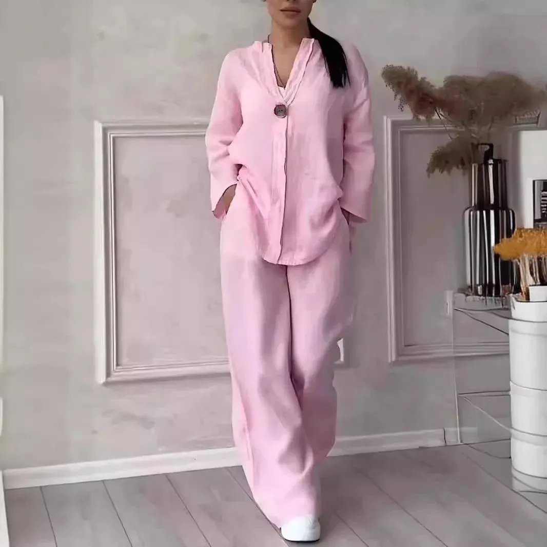 Avery™ - Cozy Casual Linen Co-Ord Set