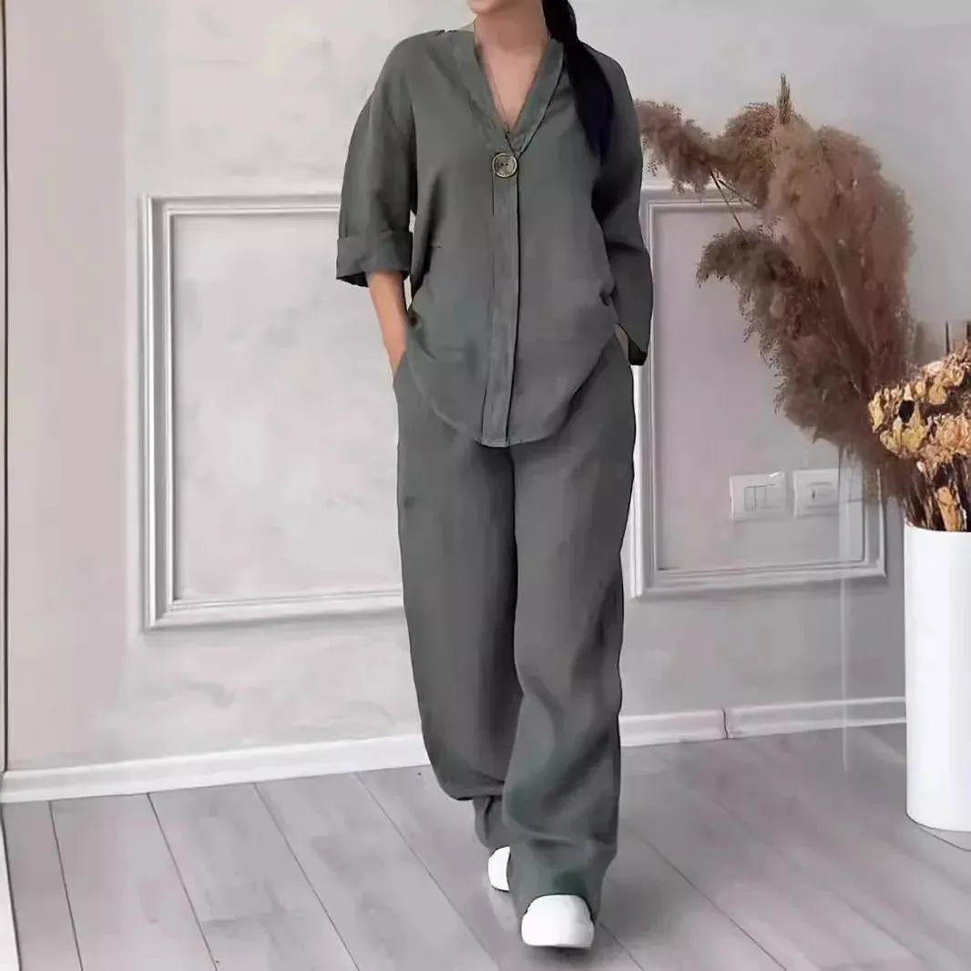 Avery™ - Cozy Casual Linen Co-Ord Set