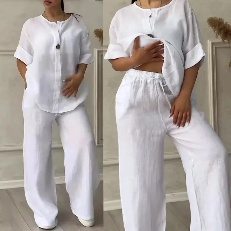 Avery™ - Cozy Casual Linen Co-Ord Set