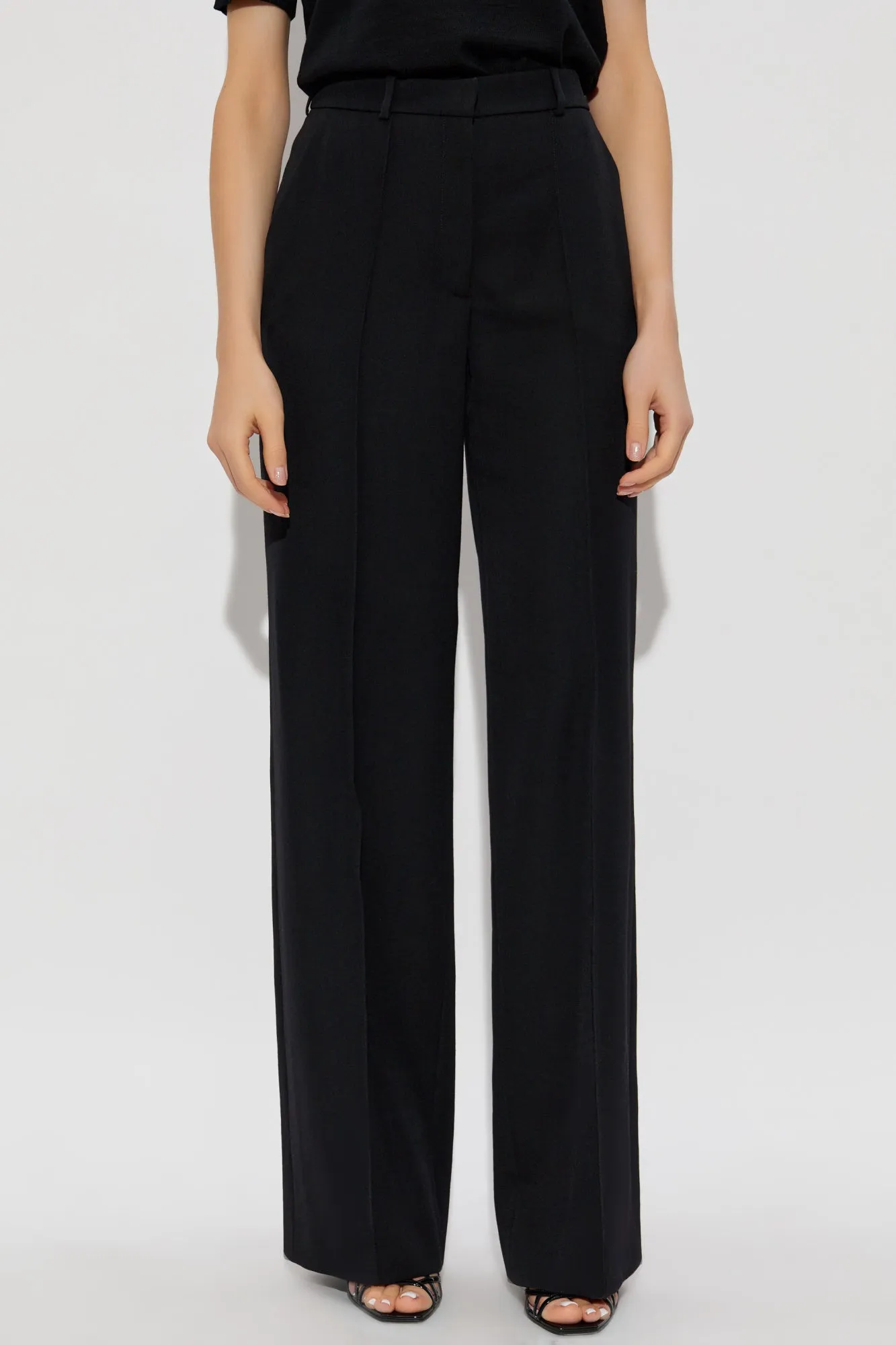 Balmain Woolen creased trousers in BLACK - 40