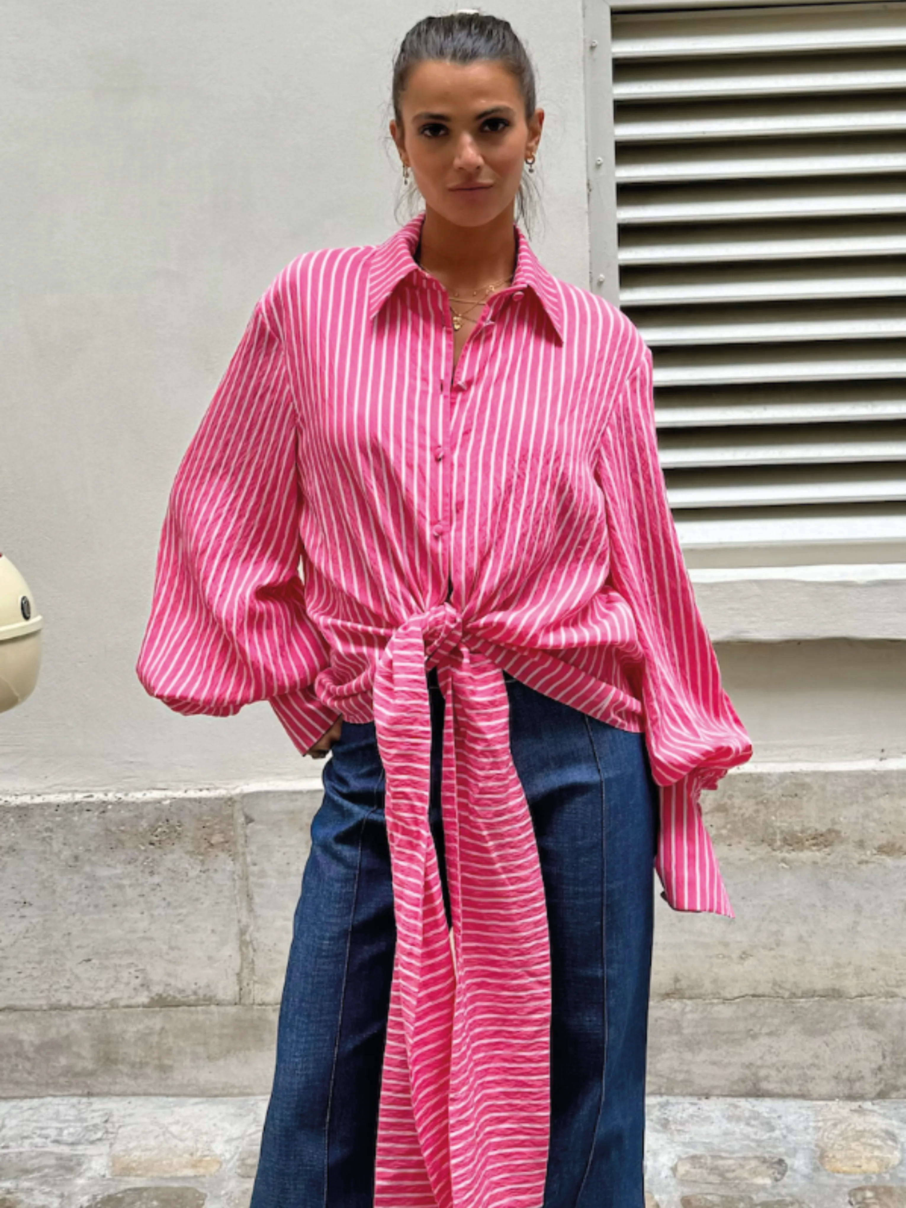 Bella Tie Shirt in Pink