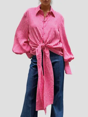 Bella Tie Shirt in Pink