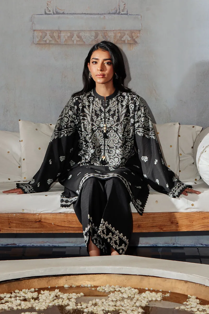 BLACK BREEZE-2PC KHADDAR PRINTED SUIT