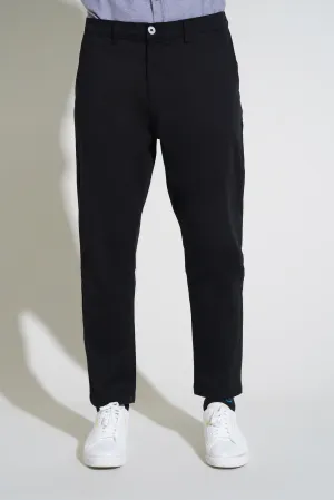 Black Cropped Fit Fashion Pant