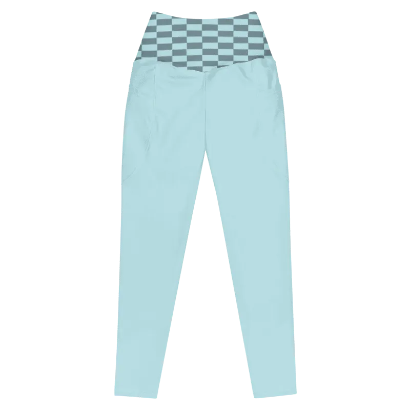 Blueberry Check Twist Leggings - Pockets