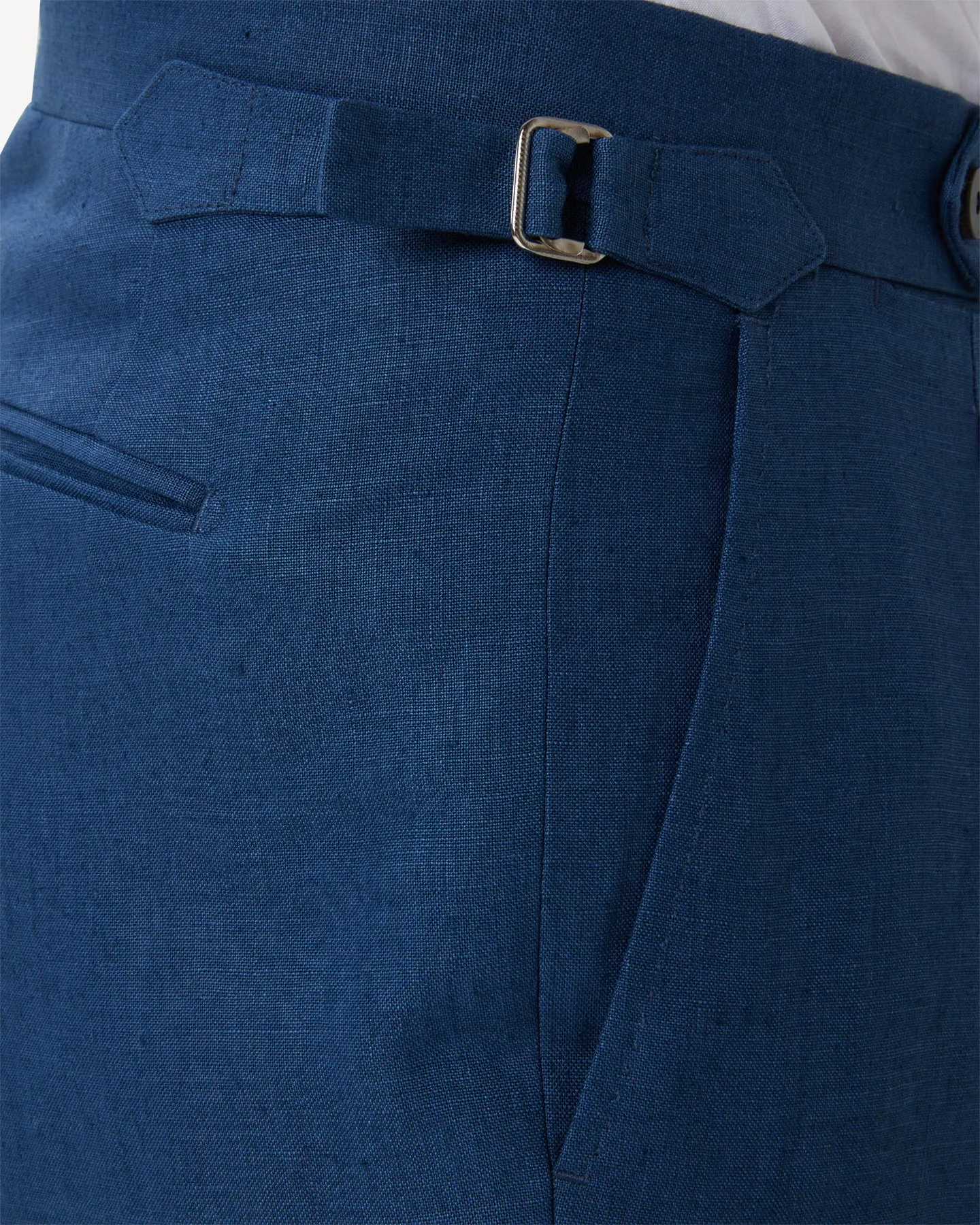 Blueberry Single Pleat Linen Trousers