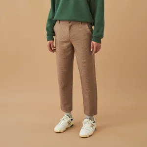 bound 'Dogtooth Woven' Cropped Trouser