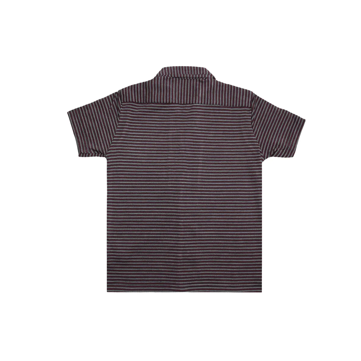 Boys Striped Cuban Collar Dry-Fit Shirt