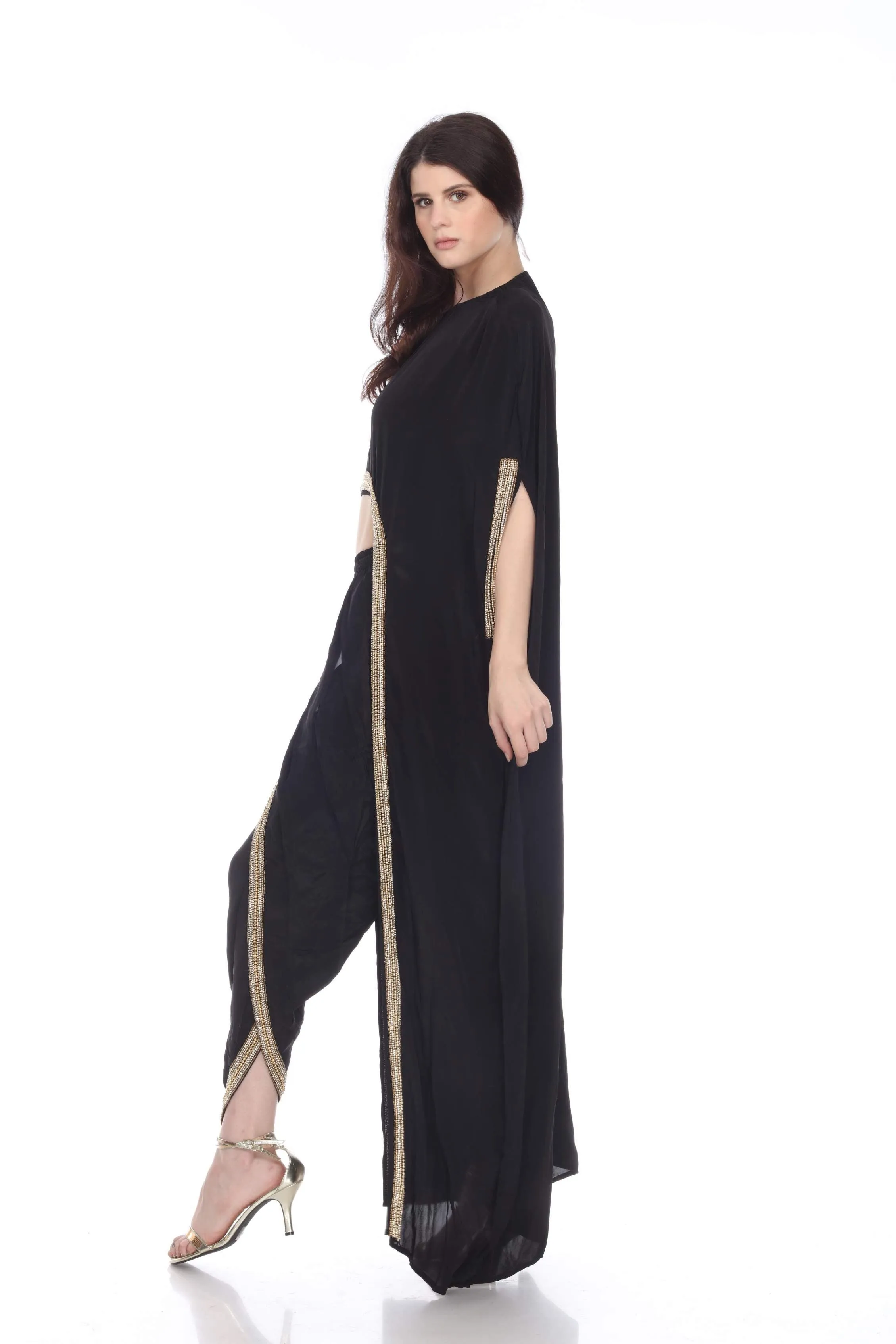 BR560 Cape with Pants Set BLACK