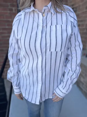 Button Up Striped Top