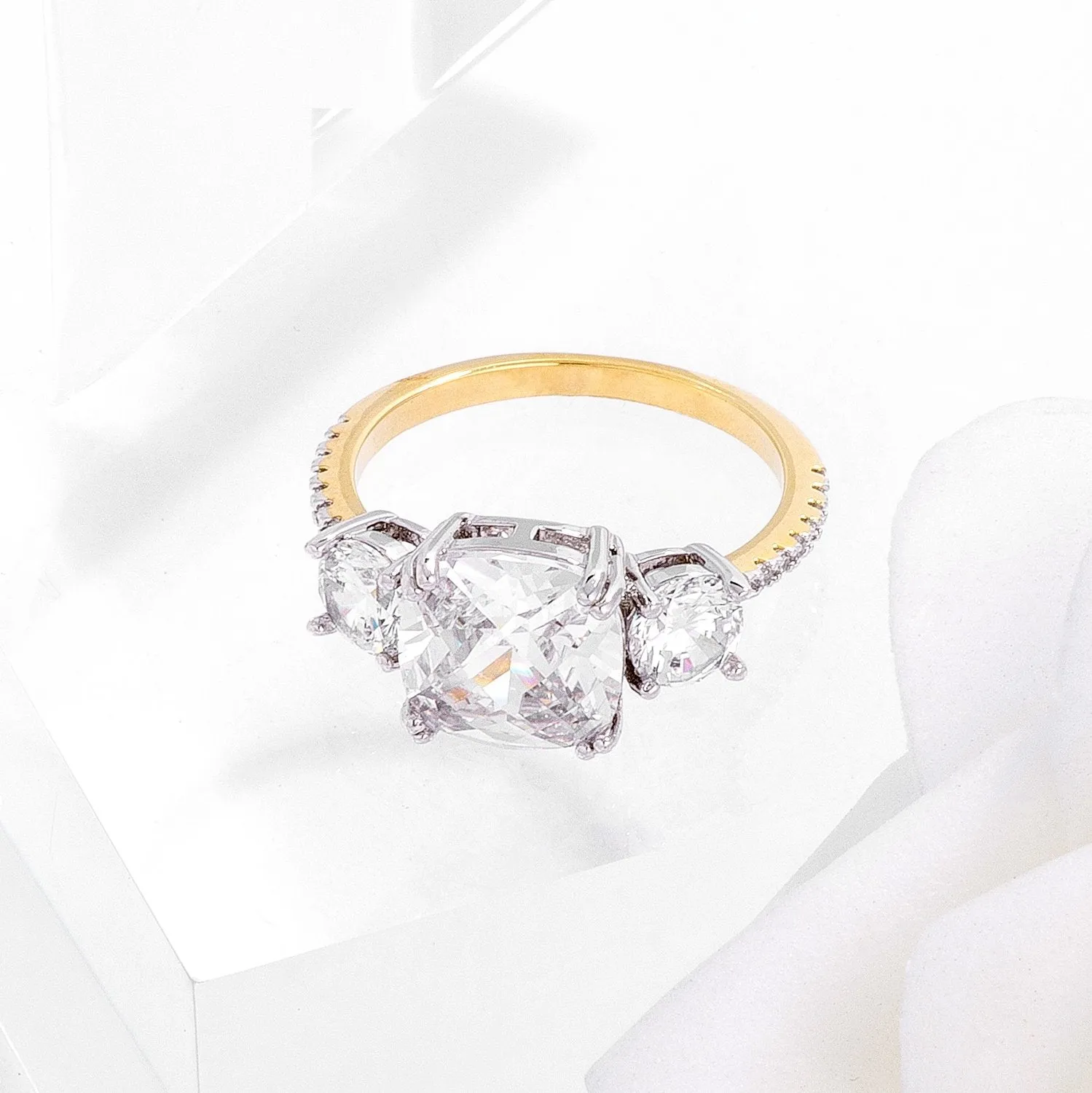 Carmen 2.75ct Cushion CZ Royal Engagement Ring | 3.7ct