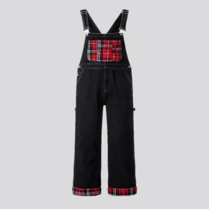 Carpenter style workwear men's denim bib