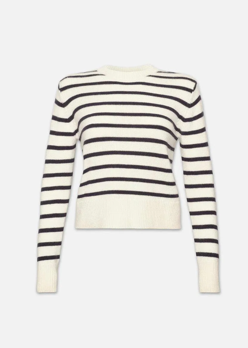 Cashmere Clean Crew (Navy Stripe)