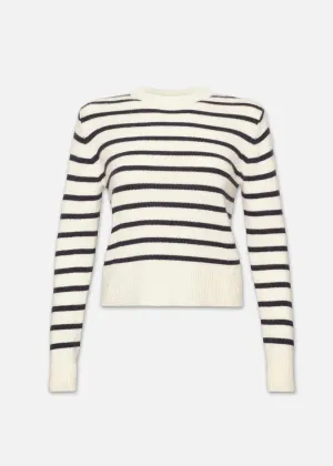 Cashmere Clean Crew (Navy Stripe)