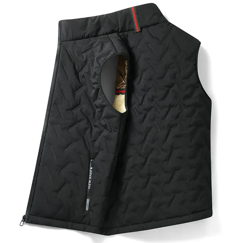 Casual Men's Windproof Gilet – Autumn Winter Down Cotton Fleece Vest, Thickened Sleeveless Warm Jacket C8