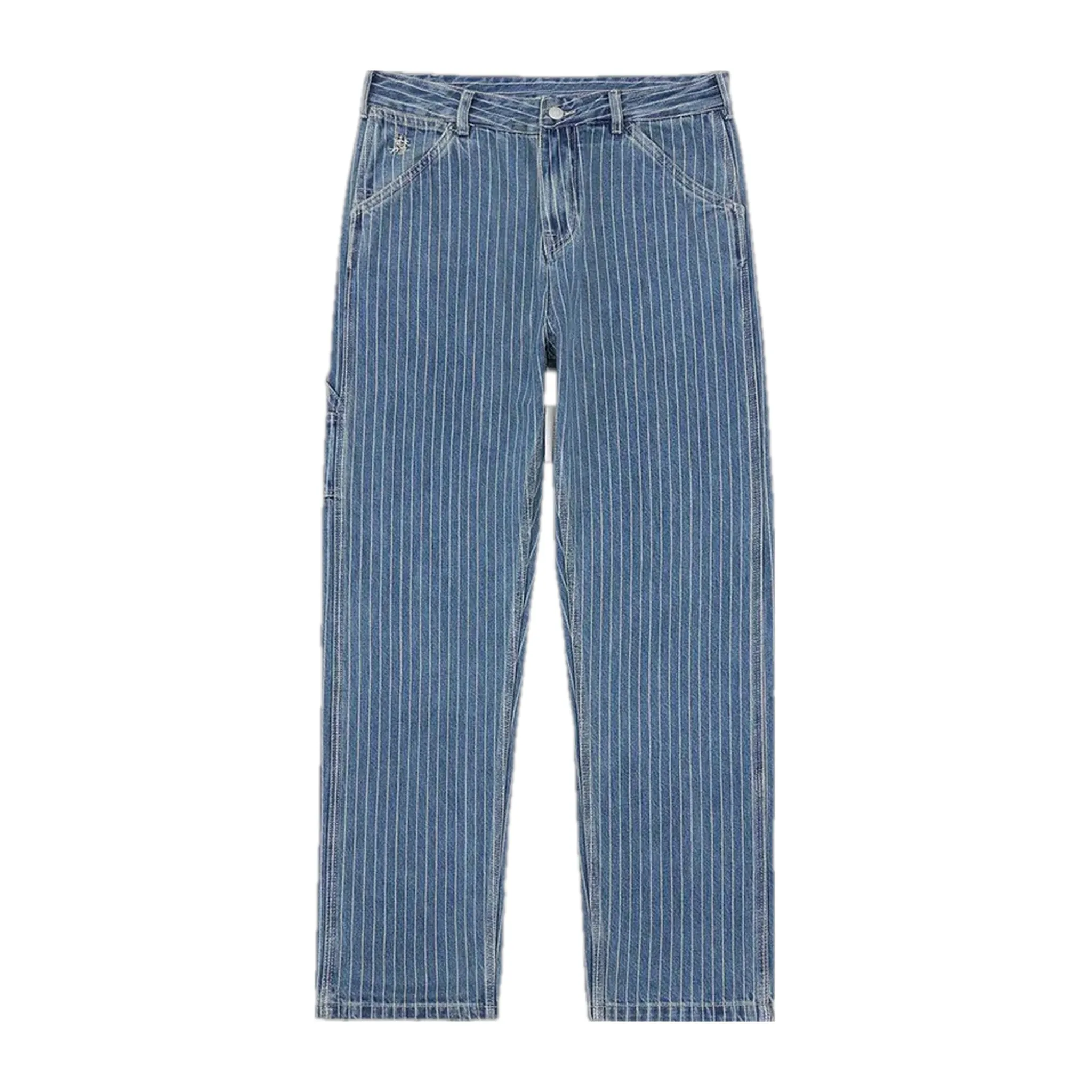 Casual midweight striped worker jeans for men