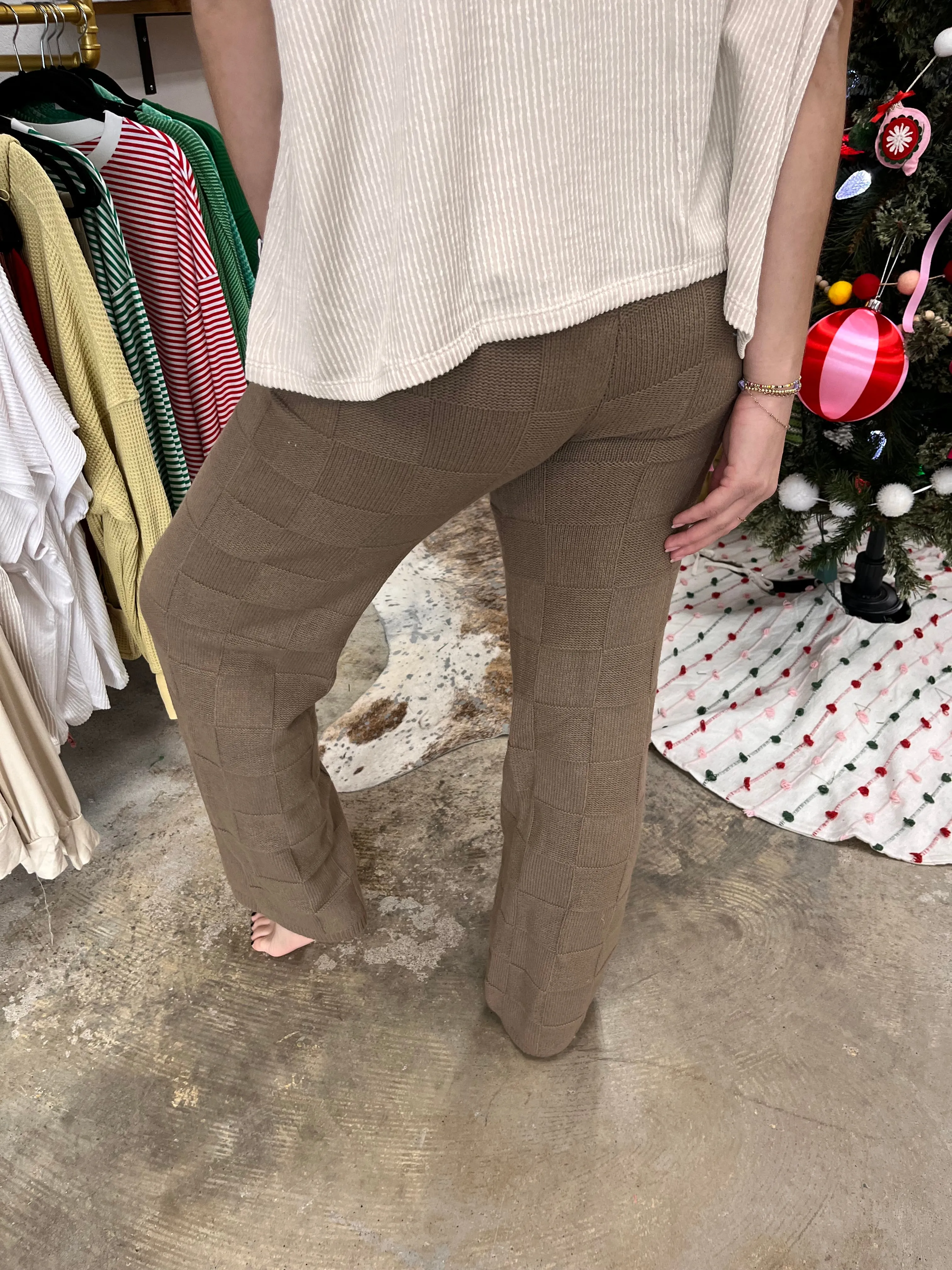 Checker Knit Sweater Pants