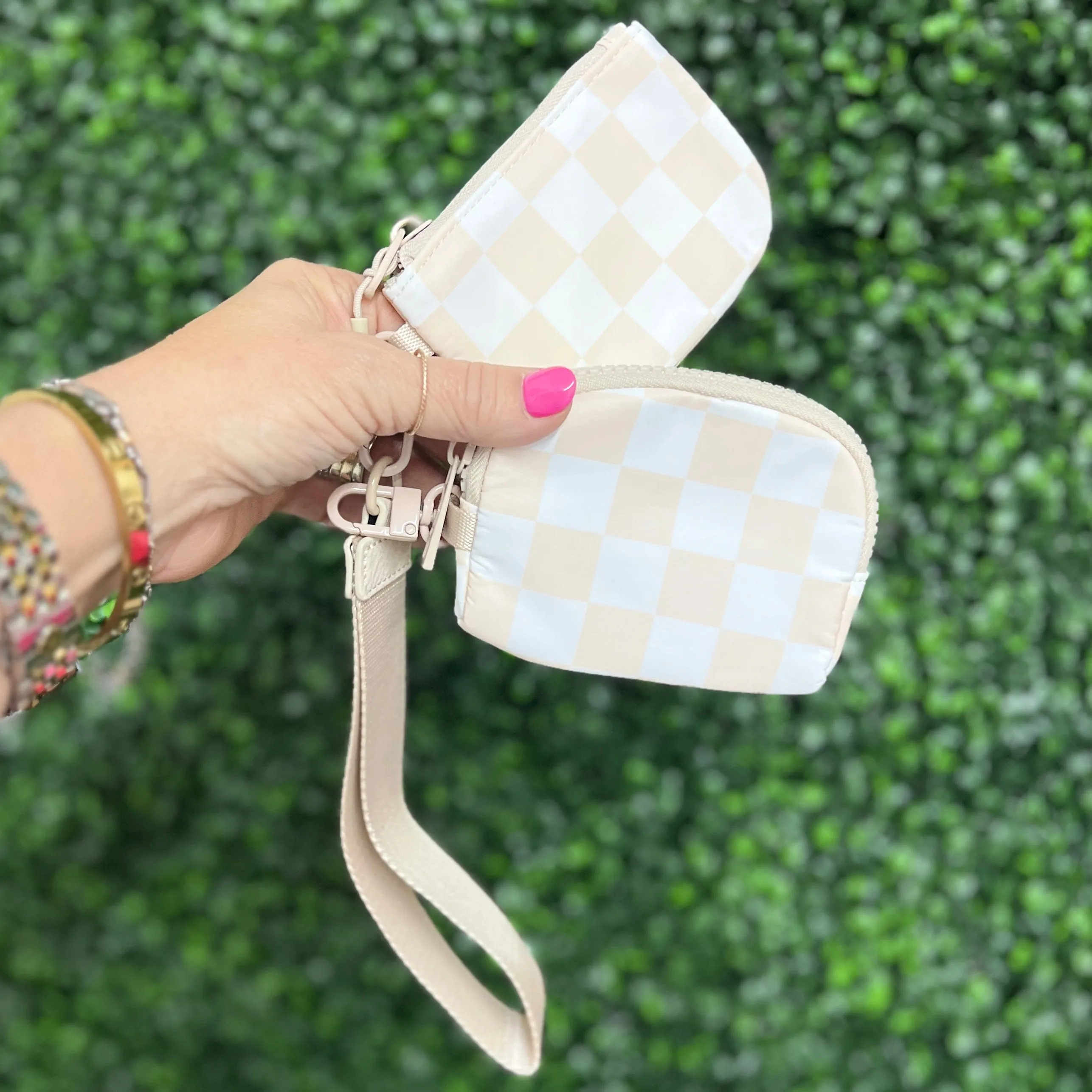 Checkered Coin purse Wristlet Sets