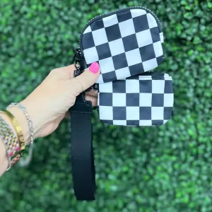 Checkered Coin purse Wristlet Sets