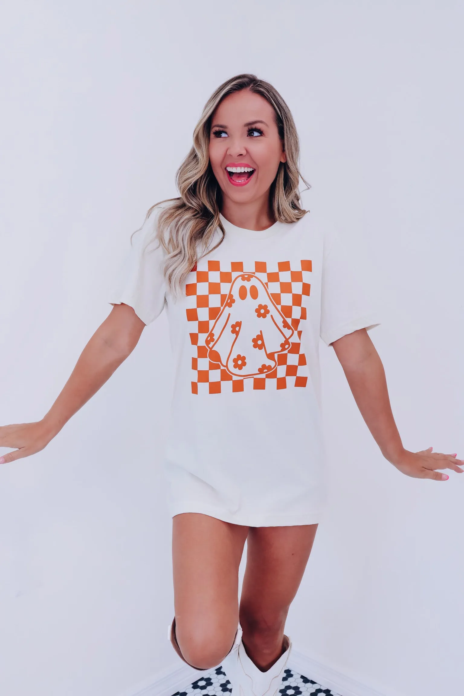 Checkered Ghost Graphic Tee