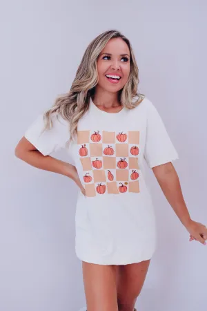 Checkered Pumpkin Graphic Tee