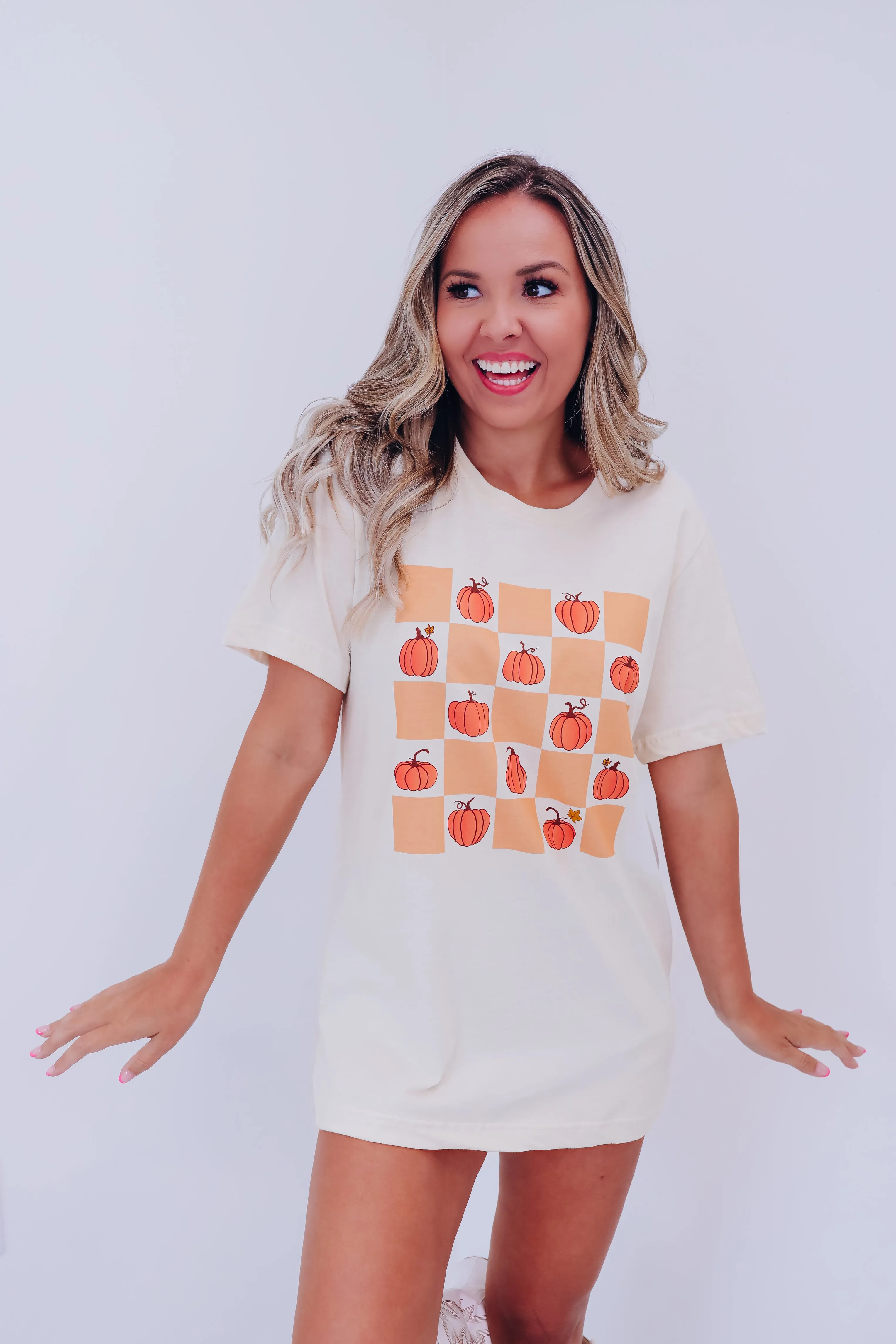 Checkered Pumpkin Graphic Tee
