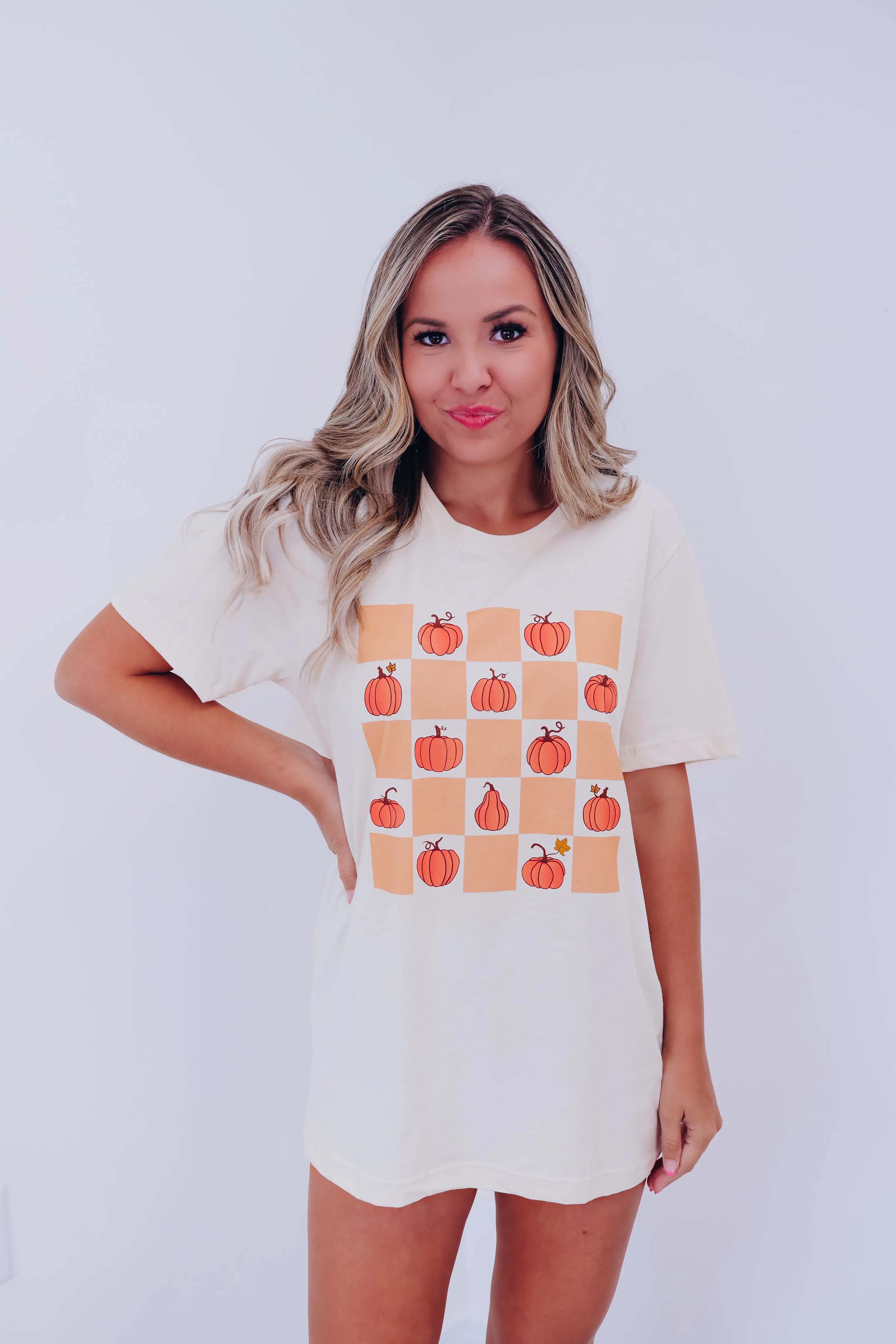 Checkered Pumpkin Graphic Tee