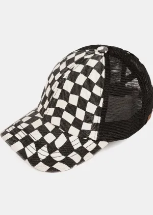 Checkered Trucker Hat